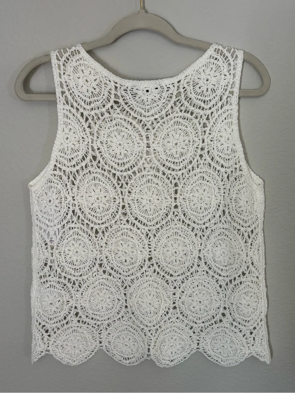 NWT 1. State White Crochet Tank Top with Circular Lace - M - Picture 3 of 3
